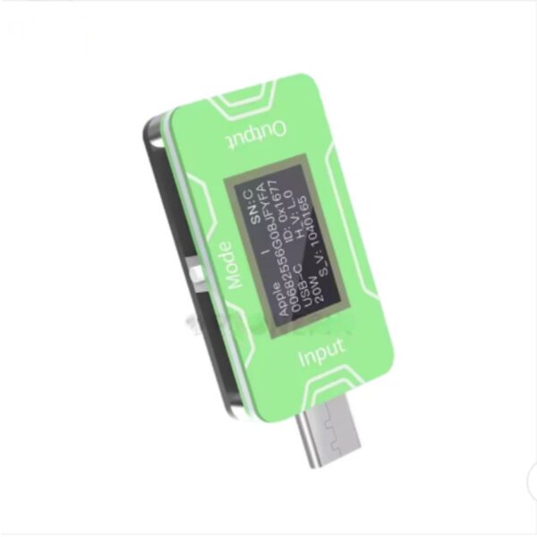 TESTER USB-C PROFESIONAL JCID CT02 PARA MEDICIÓN DE VOLTAJE, CORRIENTE Y POTENCIA