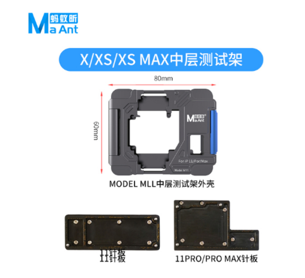 FIXTURE DE PRUEBA PROFESIONAL IOSOCKET MAANT SERIES X PARA PLACAS IPHONE X/XS/XS MAX - Imagen 2