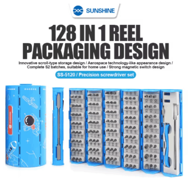 JUEGO DE DESTORNILLADORES DE PRECISIÓN 128 EN 1 SUNSHINE SS-5120