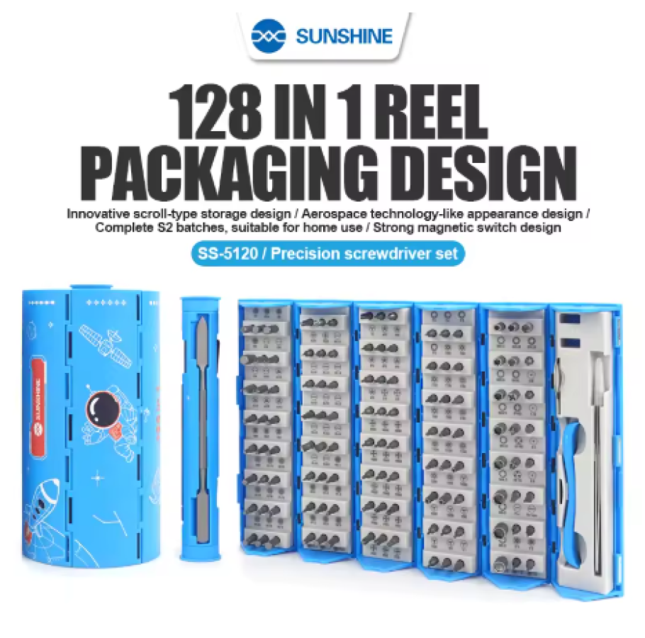 JUEGO DE DESTORNILLADORES DE PRECISIÓN 128 EN 1 SUNSHINE SS-5120