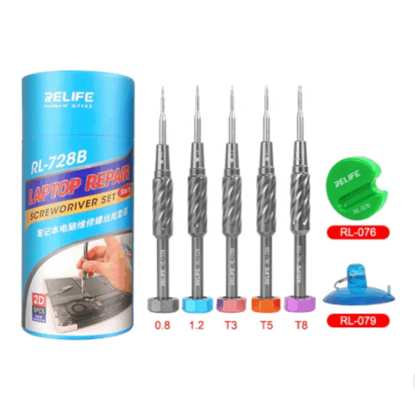 JUEGO DE DESTORNILLADORES MAGNÉTICOS DE PRECISIÓN RELIFE RL-728B 2D