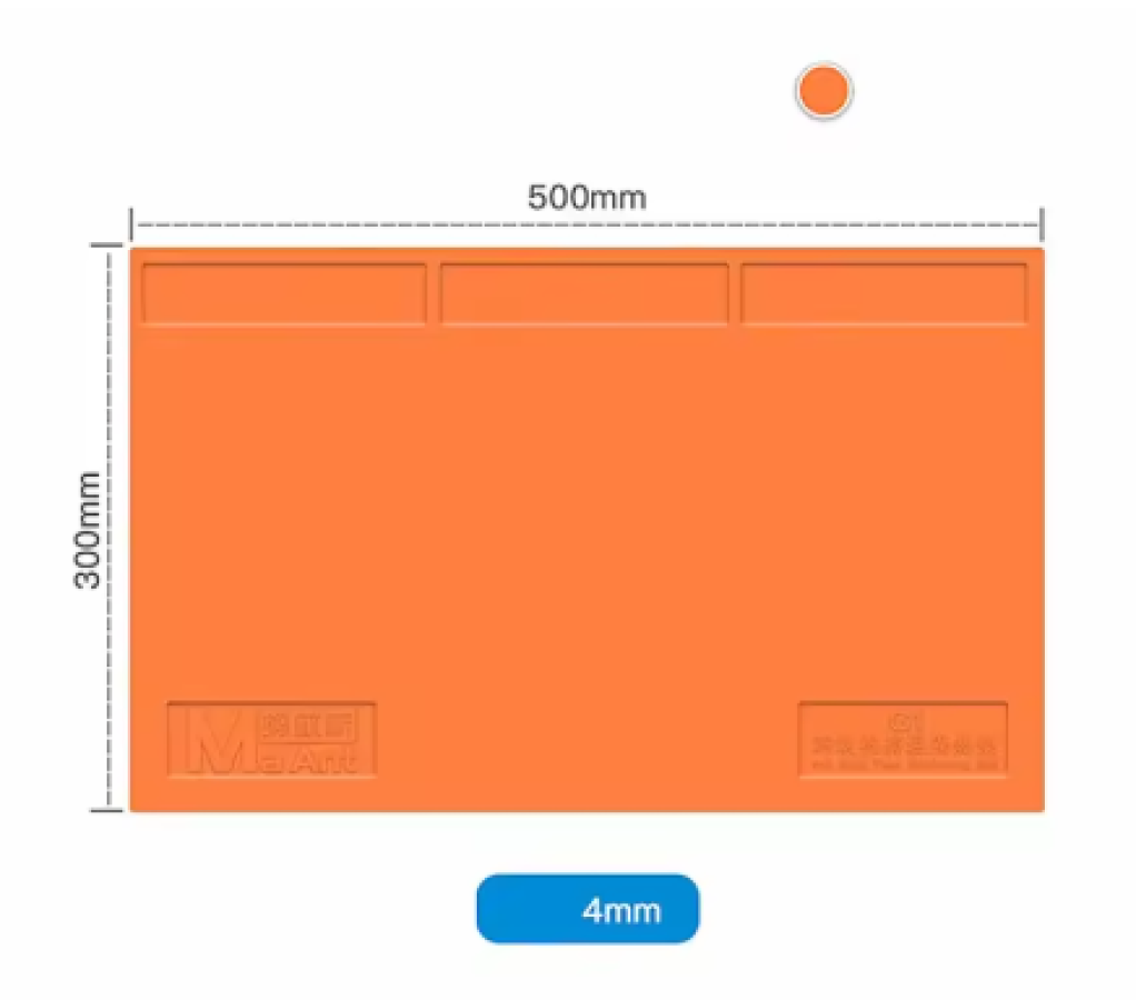 PAD DE SILICONA MAANT G1 500 × 300 MM NARANJA