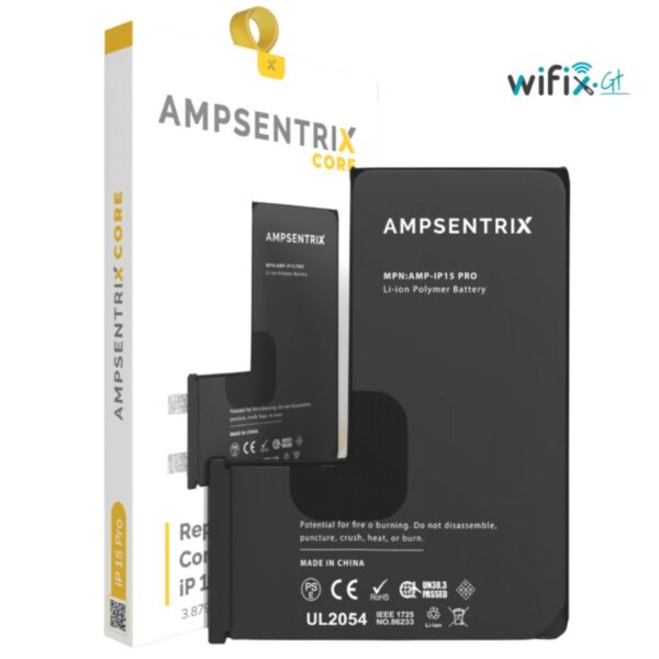BATERÍA AMPSENTRIX CORE PARA IPHONE 15 PRO SIN FLEX