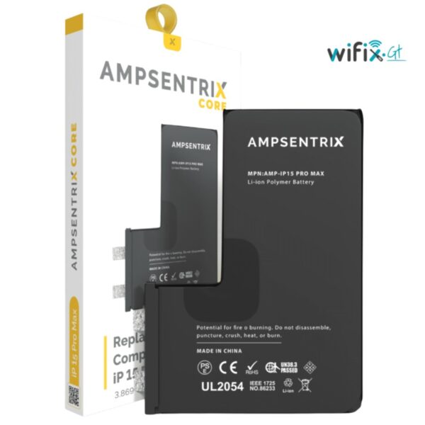 BATERÍA AMPSENTRIX CORE PARA IPHONE 15 PRO MAX SIN FLEX