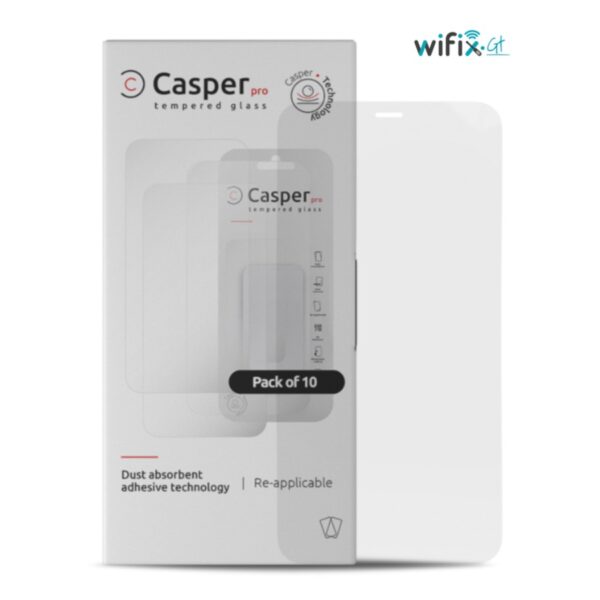 CASPER PRO TEMPERED GLASS COMPATIBLE FOR IPHONE 12 PRO MAX (CLEAR) (PAQ 10)