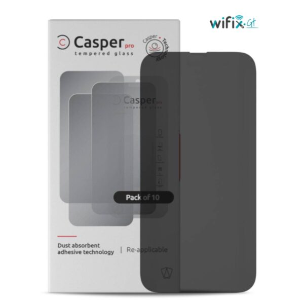 CASPER PRO TEMPERED GLASS COMPATIBLE FOR IPHONE 15 PRO (PRIVACY) (PAQ 10)